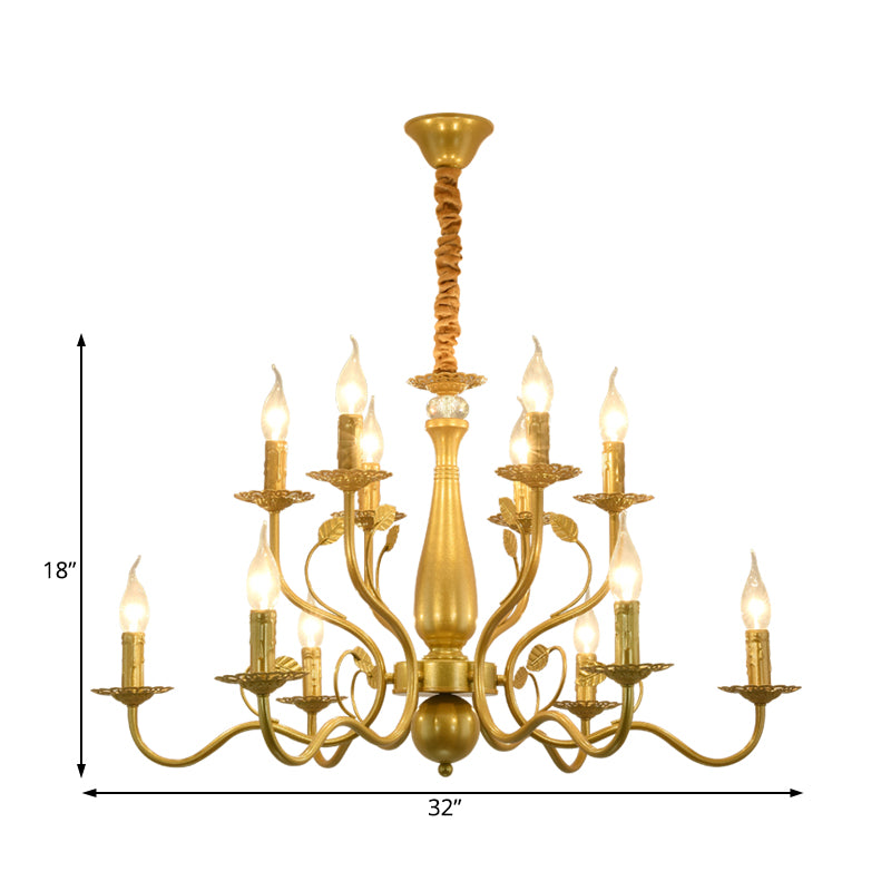 5/12/16 Lights Metal Pendant Chandelier Rustic Black/Gold Candle Dining Room Hanging Ceiling Fixture
