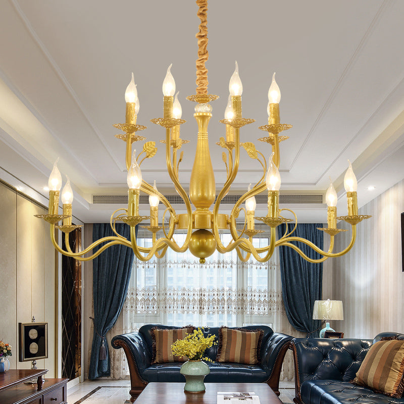 5/12/16 Lights Metal Pendant Chandelier Rustic Black/Gold Candle Dining Room Hanging Ceiling Fixture
