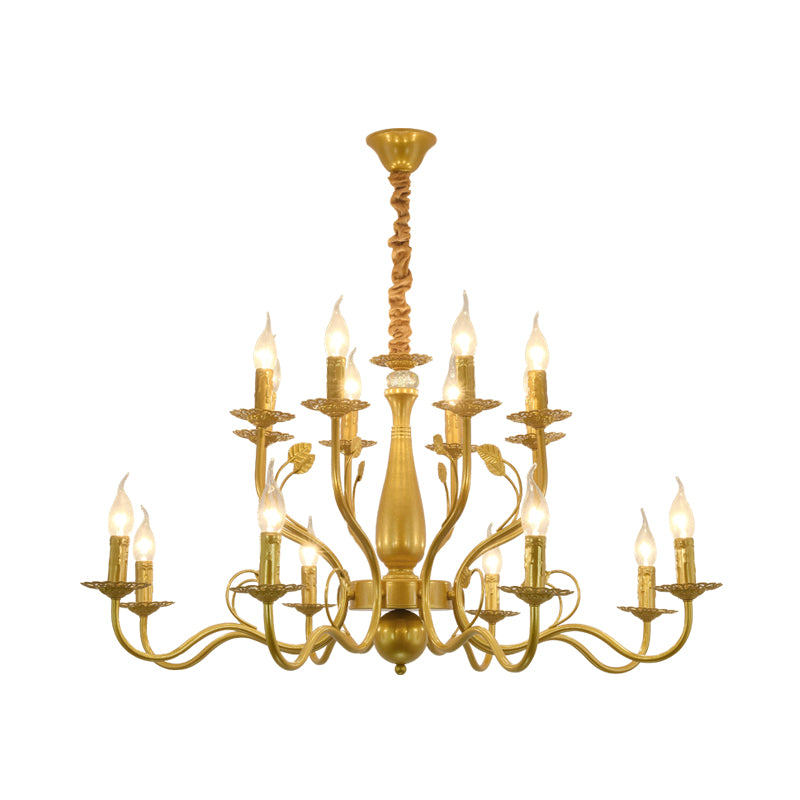 5/12/16 Lights Metal Pendant Chandelier Rustic Black/Gold Candle Dining Room Hanging Ceiling Fixture