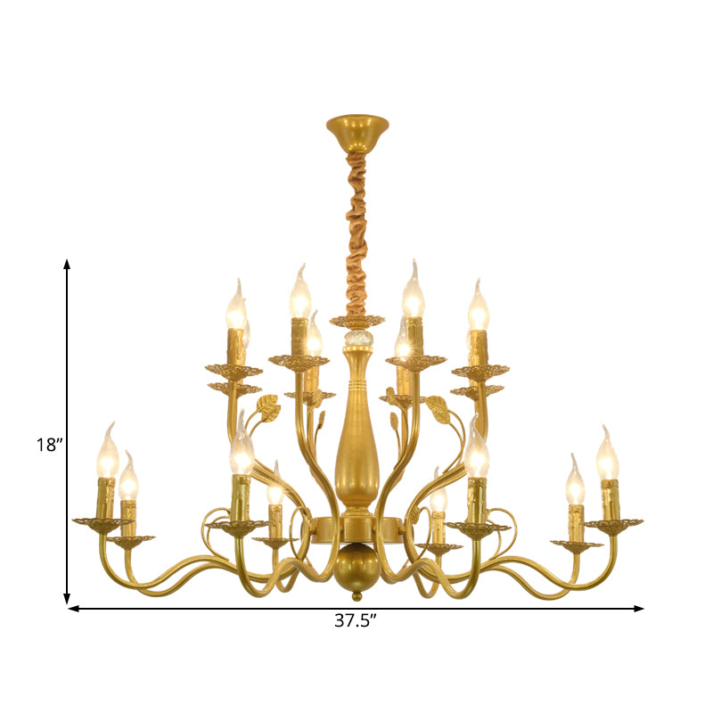 5/12/16 Lights Metal Pendant Chandelier Rustic Black/Gold Candle Dining Room Hanging Ceiling Fixture