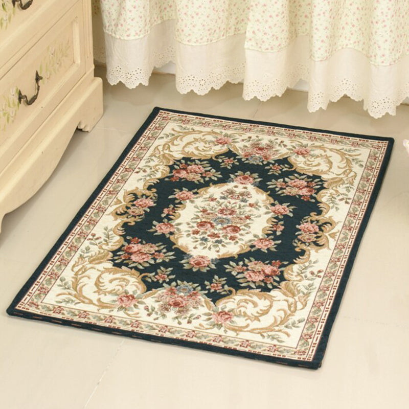 Fancy Living Room Rug Multi Colored Polypropylene Area Carpet Non-Slip Backing Easy Care Indoor Rug