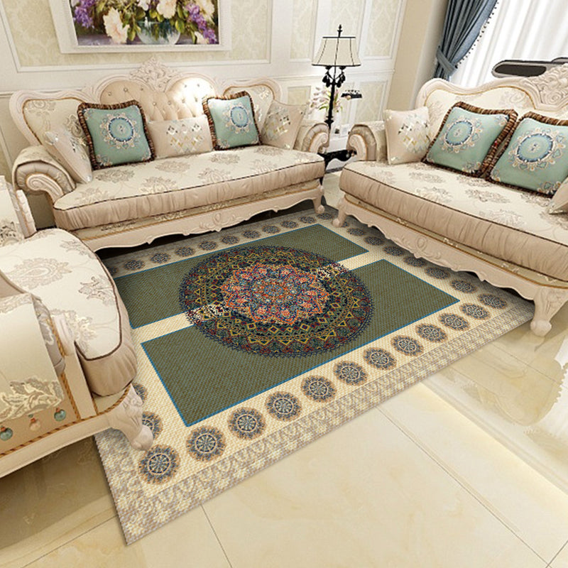 Multicolor Shabby Chic Teppich Polyster Floral bedrucktes Gebiet Teppich nicht rutschfest