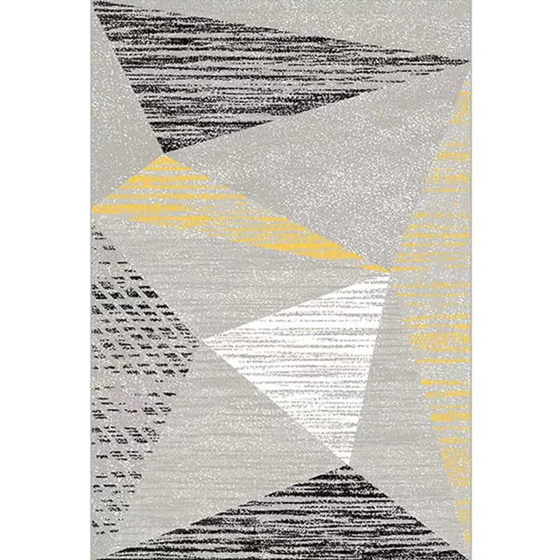 Trendy Living Room Rug Multi Colored Geometric Printed Area Rug Polypropylene Non-Slip Stain-Resistant Rug