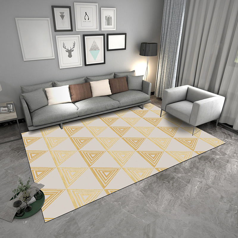 Zeitgenössischer geometrischer Teppich, mehrfarbiger Polyster-Teppich, haustierfreundlicher, rutschfester Innenteppich für den Salon