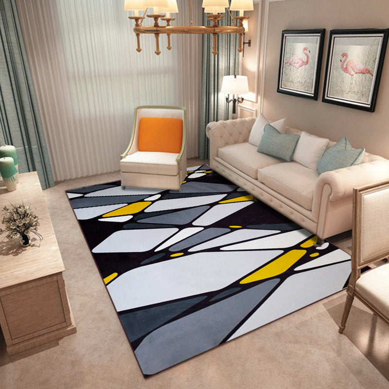 Einfacher mehrfarbiger Geo-Teppich-Synthetik Nordic Teppich Anti-Rutschtier-Friendly Waschmaschine für Dekor