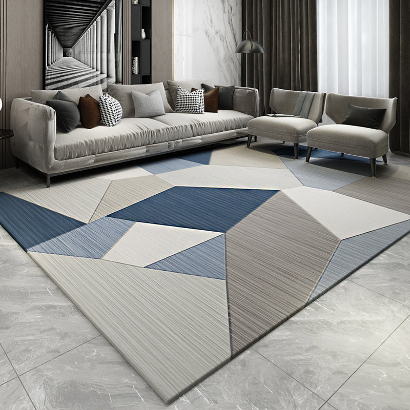 Multicolored Modern Rug Synthetics Geometric Print Area Carpet Anti-Slip Easy Care Indoor Rug for Bedroom
