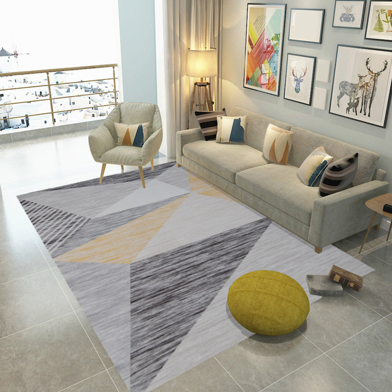 Relaxing Decoration Rug Multi Colored Geometric Printed Carpet Polyster Anti-Slip Pet Friendly Rug