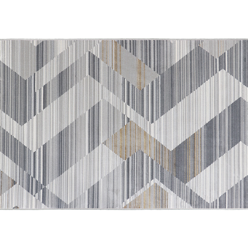 Formeller Deko-Teppich, bunt gestreift, bedruckter Innenteppich, Polyester, rutschfester, haustierfreundlicher Bereichsteppich