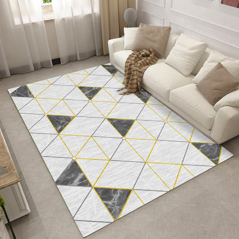 Modern Home Decoration Rug Multi Colored Geometric Print Area Carpet Polyster Anti-Slip Pet Friendly Rug