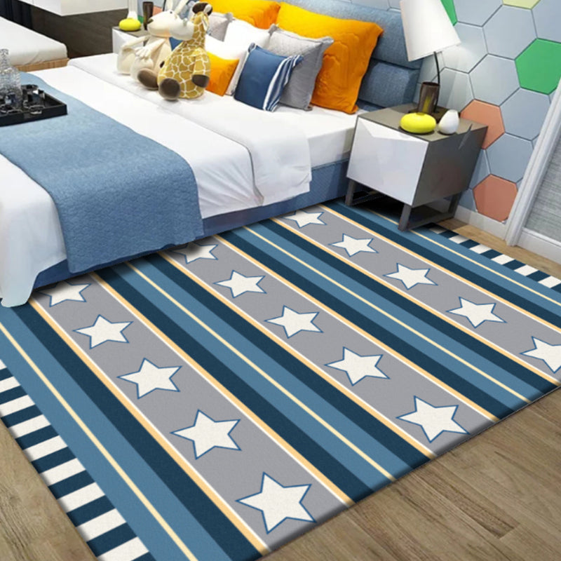 Modern Home Decoration Rug Multi Colored Geometric Print Area Carpet Polyster Anti-Slip Pet Friendly Rug