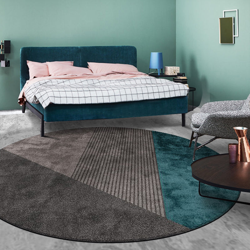 Multi-Color Parlor Rug Trendy Geometric Print Carpet Polyster Pet Friendly Machine Washable Indoor Rug