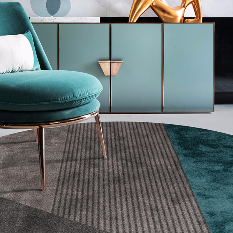 Multi-Color Parlor Rug Trendy Geometric Print Carpet Polyster Pet Friendly Machine Washable Indoor Rug