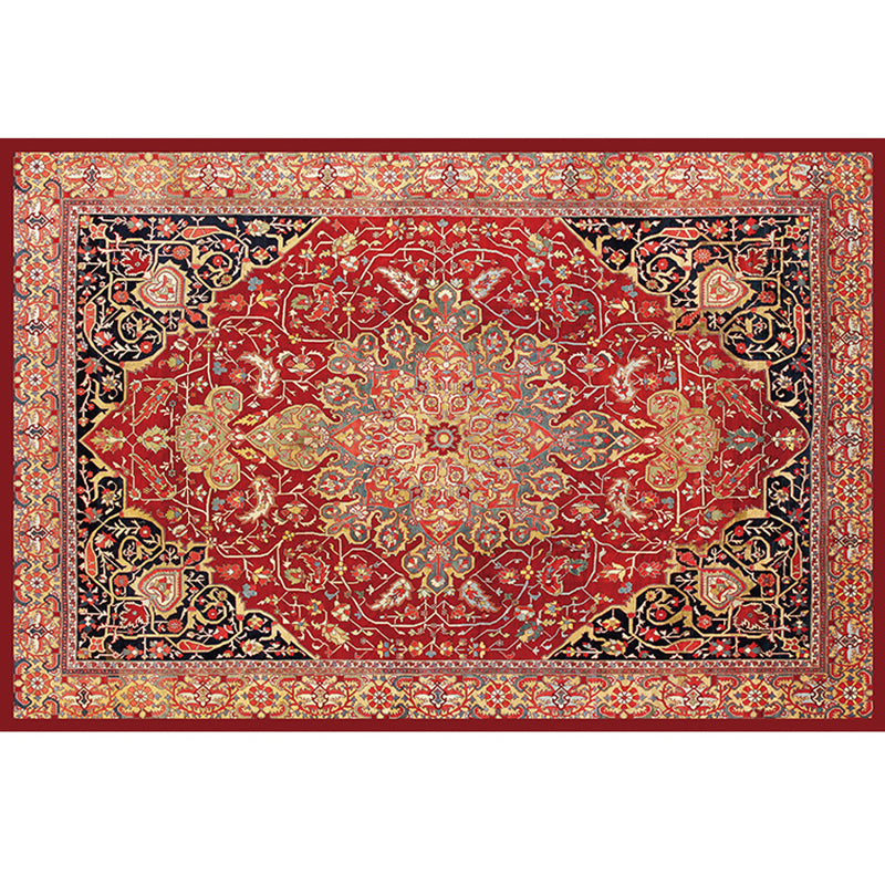 Multi-Farben Retro Teppich Polyster Geometrischer Innenteppich Anti-Rutsch-Backing Haustierfreundlicher Easy Care Teppich für Zimmer