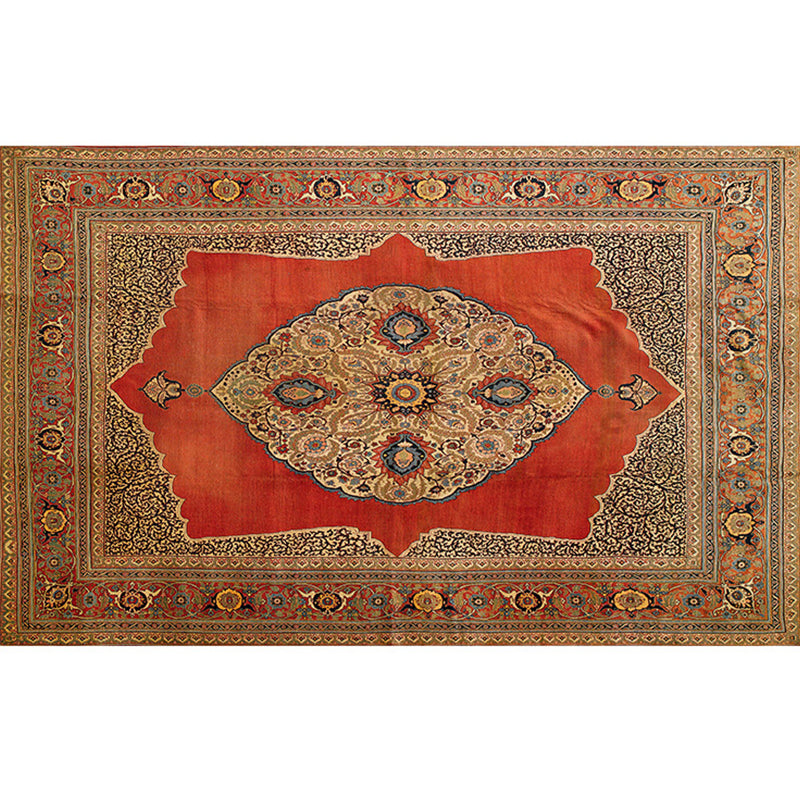 Retro geometrischer Muster Teppich mehrfarbiger Synthetikbereich Teppich Anti-Rutschtier-Friendly-Waschmaschine für Zimmer