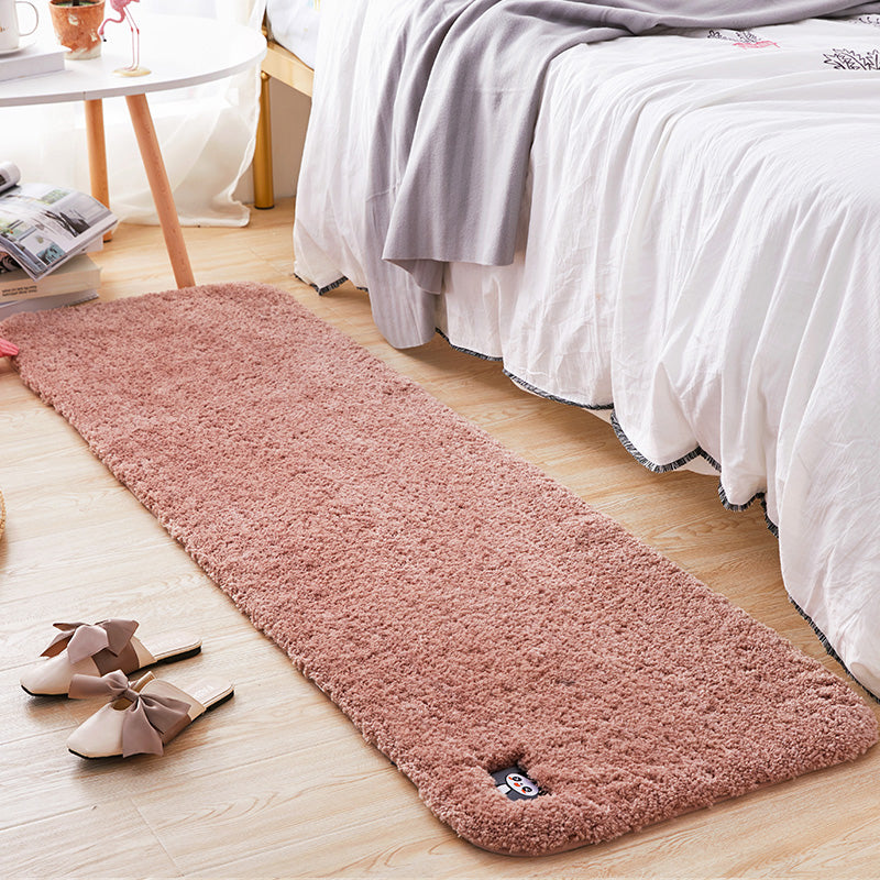 Multi Colored Bedroom Rug Modern Solid Color Rug Synthetics Non-Slip Backing Stain-Resistant Area Carpet