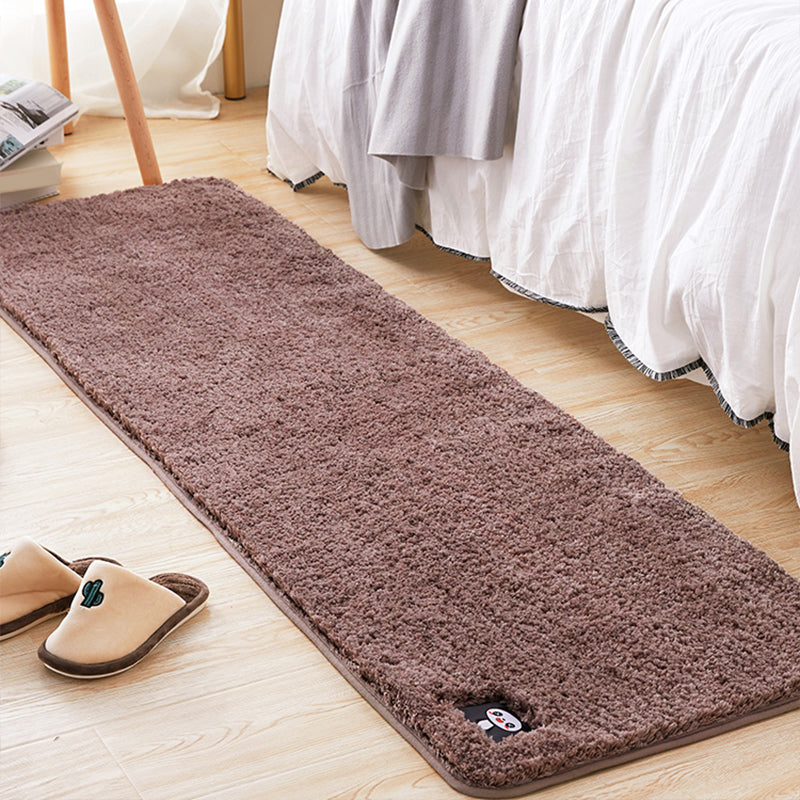 Multi Colored Bedroom Rug Modern Solid Color Rug Synthetics Non-Slip Backing Stain-Resistant Area Carpet