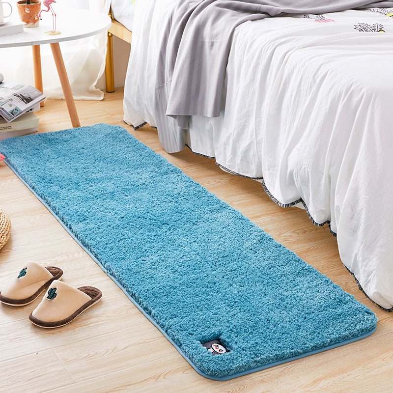 Multi Colored Bedroom Rug Modern Solid Color Rug Synthetics Non-Slip Backing Stain-Resistant Area Carpet
