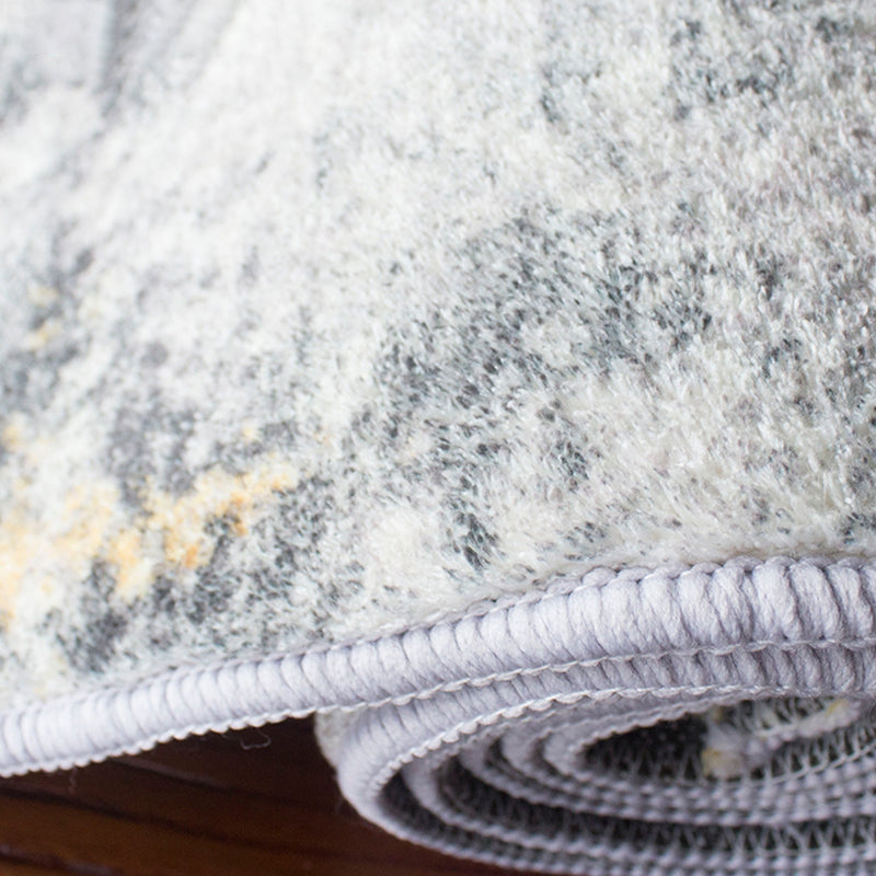 Simplicity Living Room Rug Multi Colored Geometric Print Carpet Polyster Non-Slip Machine Washable Indoor Rug