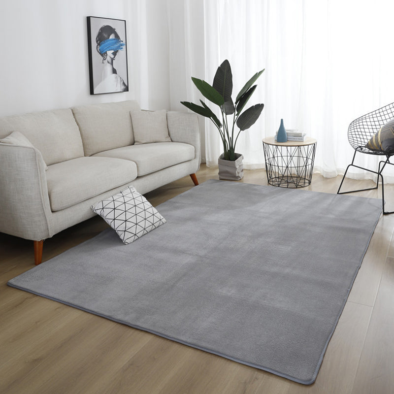Simple Living Room Rug Multi-Color Solid Color Carpet Cotton Anti-Slip Backing Easy Care Indoor Rug