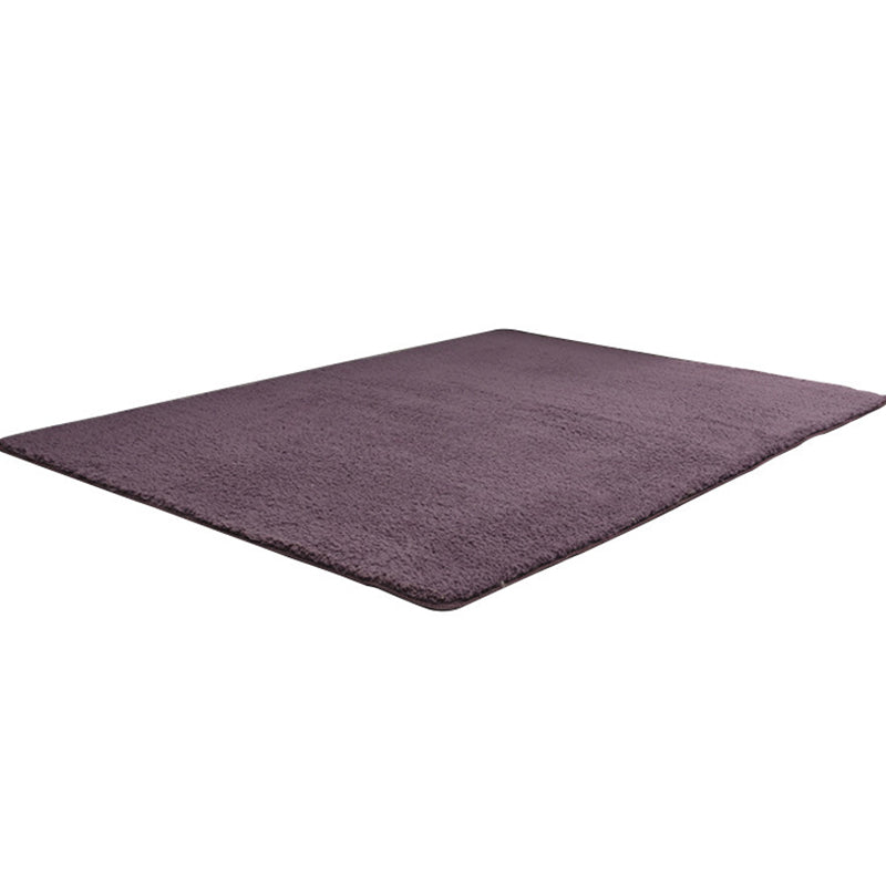 Simple Living Room Rug Multi-Color Solid Color Area Carpet Lamb Wool Non-Slip Easy Care Indoor Rug