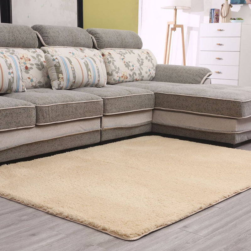 Simple Living Room Rug Multi-Color Solid Color Area Carpet Lamb Wool Non-Slip Easy Care Indoor Rug