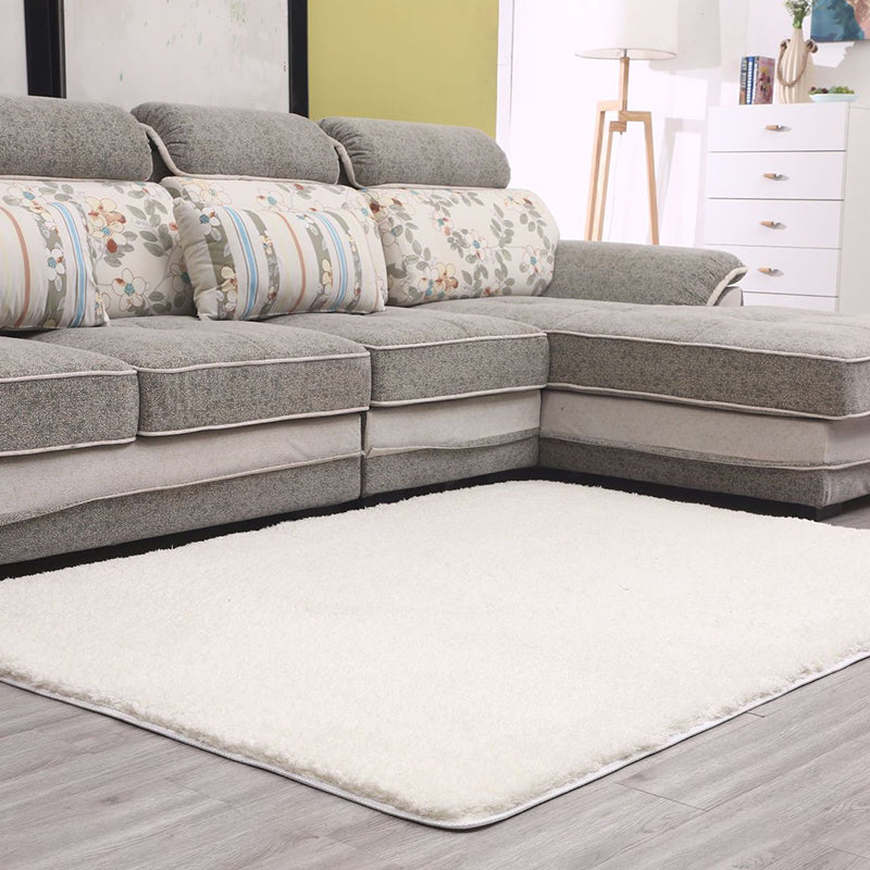 Simple Living Room Rug Multi-Color Solid Color Area Carpet Lamb Wool Non-Slip Easy Care Indoor Rug