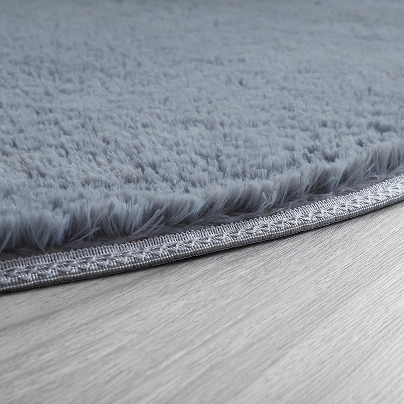 Simplicity Living Room Rug Multi Colored Solid Color Indoor Rug Cotton Blend Non-Slip Backing Easy Care Carpet