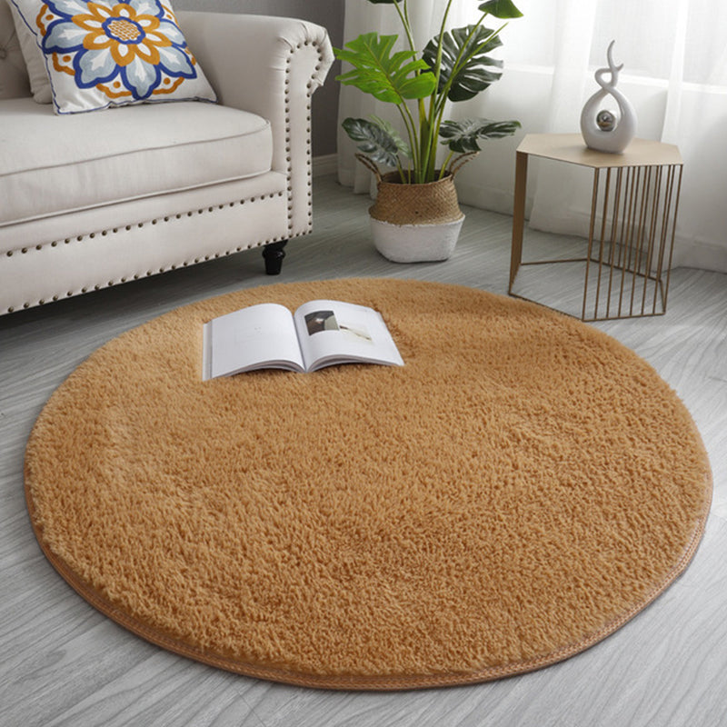 Simplicity Living Room Rug Multi Colored Solid Color Indoor Rug Cotton Blend Non-Slip Backing Easy Care Carpet