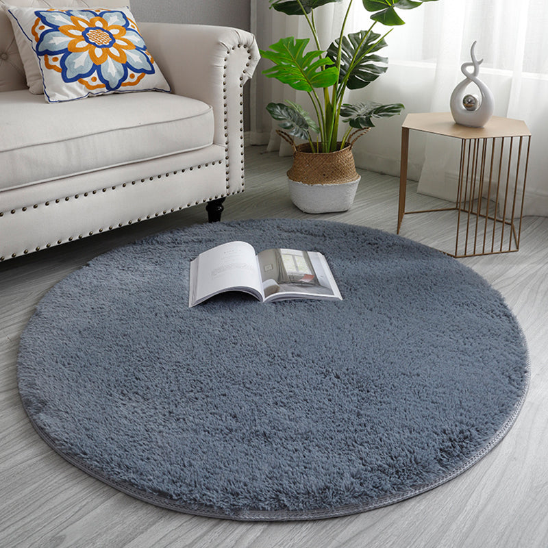Simplicity Living Room Rug Multi Colored Solid Color Indoor Rug Cotton Blend Non-Slip Backing Easy Care Carpet