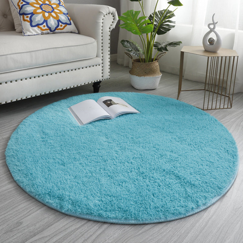 Simplicity Living Room Rug Multi Colored Solid Color Indoor Rug Cotton Blend Non-Slip Backing Easy Care Carpet