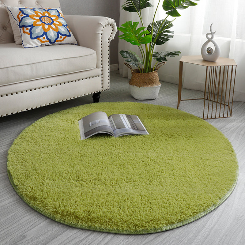 Simplicity Living Room Rug Multi Colored Solid Color Indoor Rug Cotton Blend Non-Slip Backing Easy Care Carpet