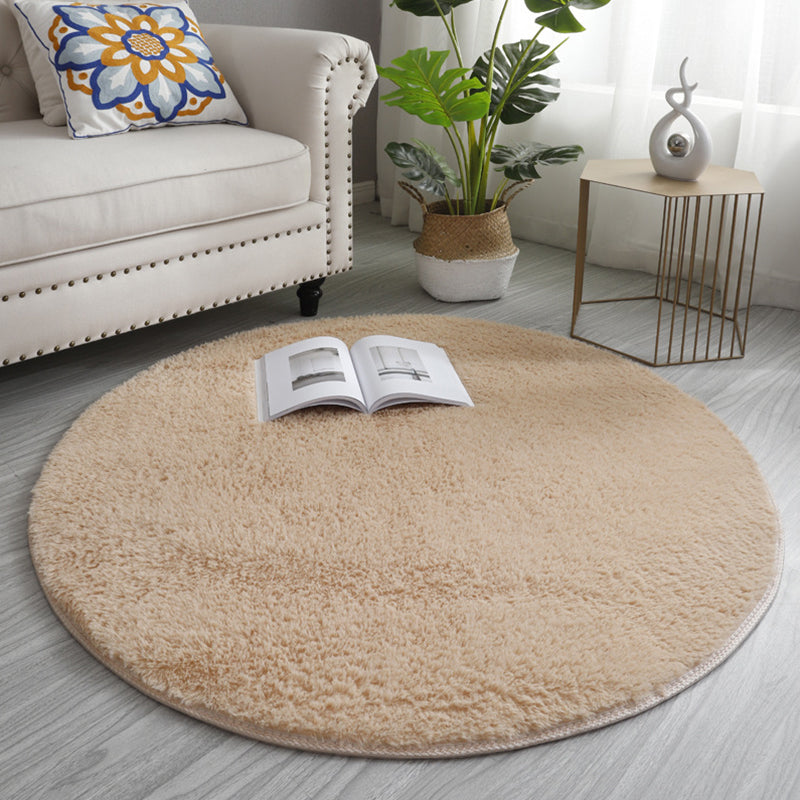Casual Living Room Rug Multi Colored Solid Color Indoor Rug Polyster Non-Slip Backing Easy Care Carpet
