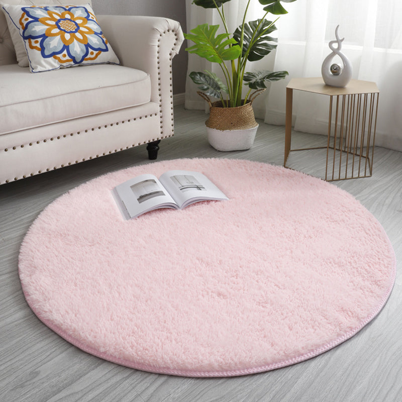 Casual Living Room Rug Multi Colored Solid Color Indoor Rug Polyster Non-Slip Backing Easy Care Carpet