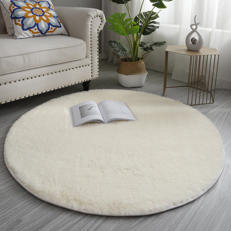 Casual Living Room Rug Multi Colored Solid Color Indoor Rug Polyster Non-Slip Backing Easy Care Carpet