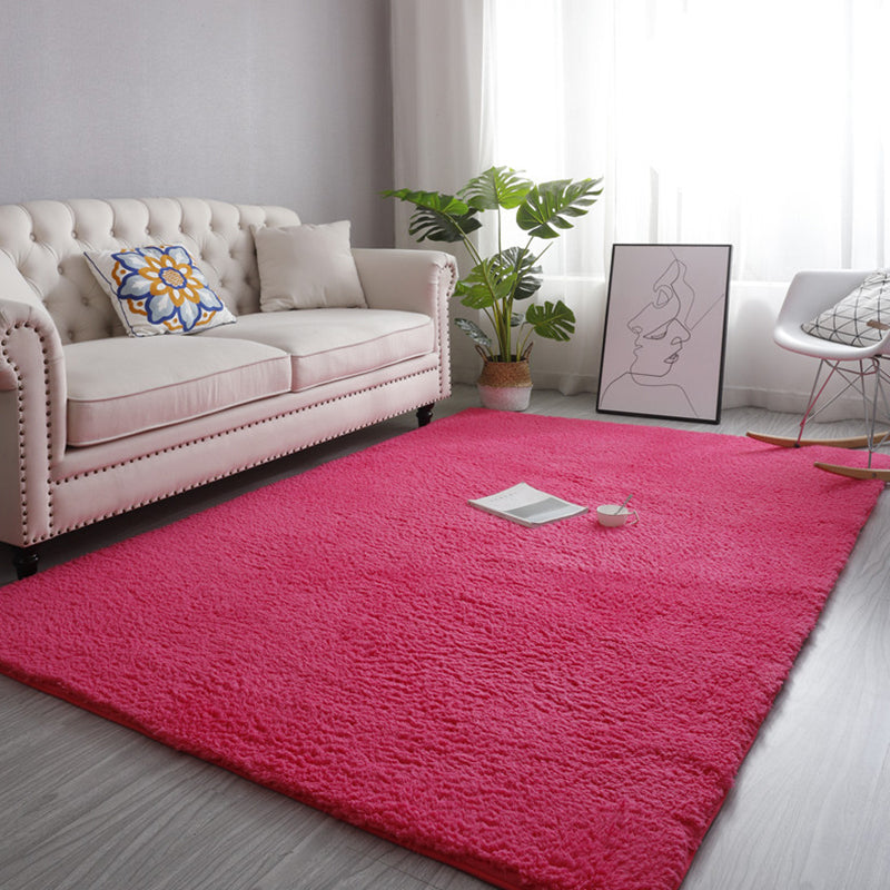 Modern Living Room Rug Multi Color Solid Color Area Carpet Synthetics Anti-Slip Machine Washable Indoor Rug