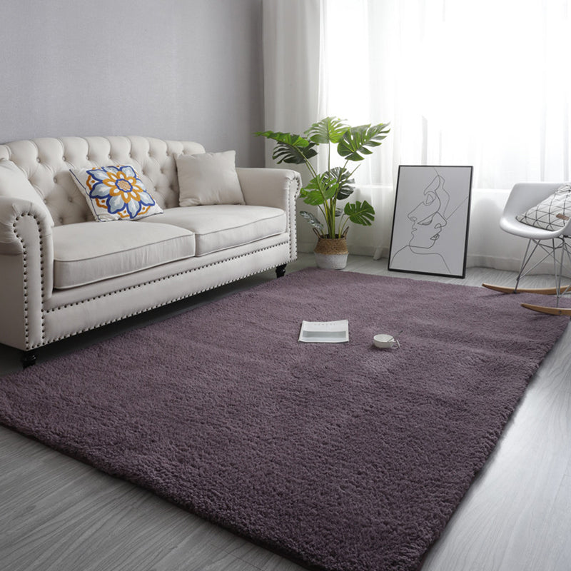 Modern Living Room Rug Multi Color Solid Color Area Carpet Synthetics Anti-Slip Machine Washable Indoor Rug