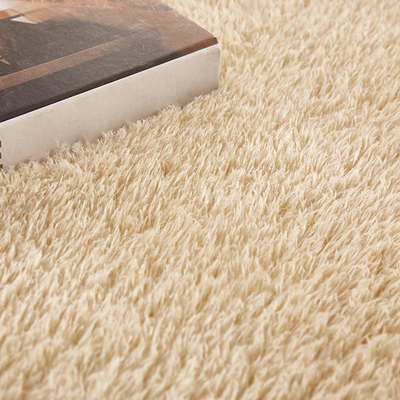 Relaxing Living Room Rug Multi Color Solid Color Indoor Rug Polyster Anti-Slip Backing Easy Care Carpet
