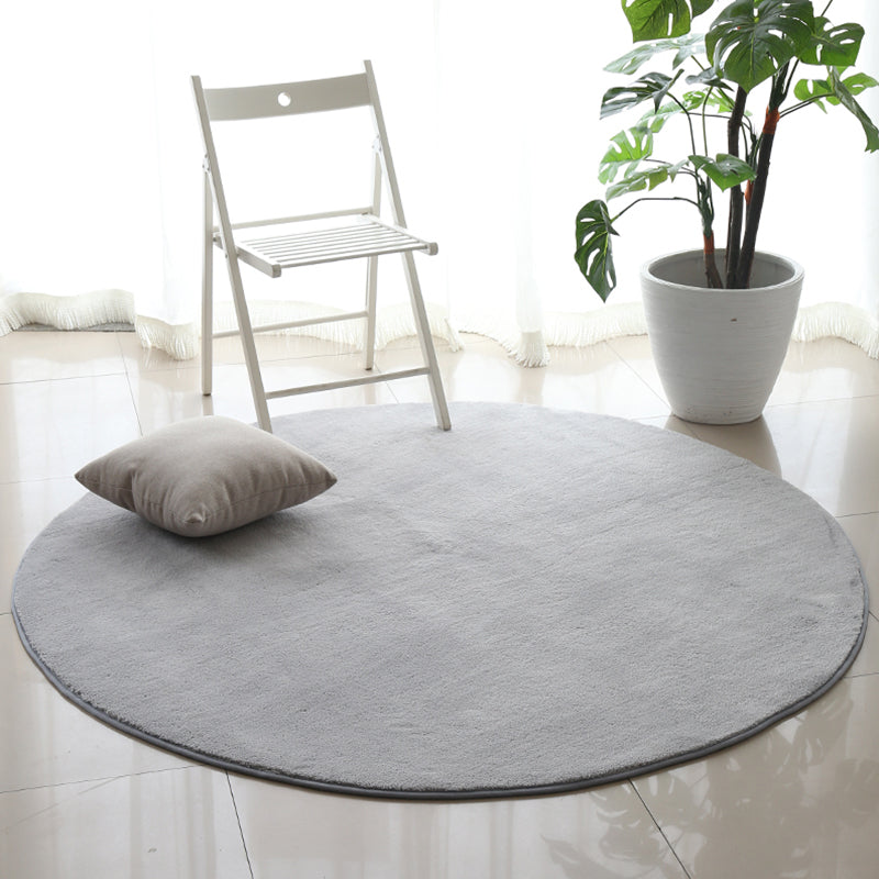 Contemporary Living Room Rug Multi Color Solid Color Area Carpet Polyster Non-Slip Backing Easy Care Rug