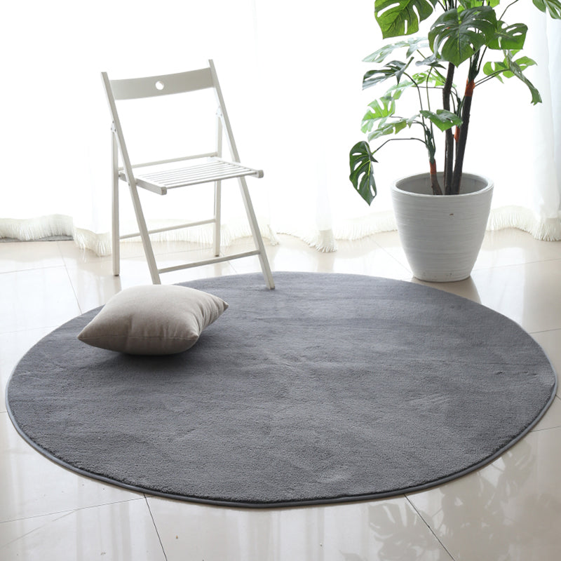 Contemporary Living Room Rug Multi Color Solid Color Area Carpet Polyster Non-Slip Backing Easy Care Rug