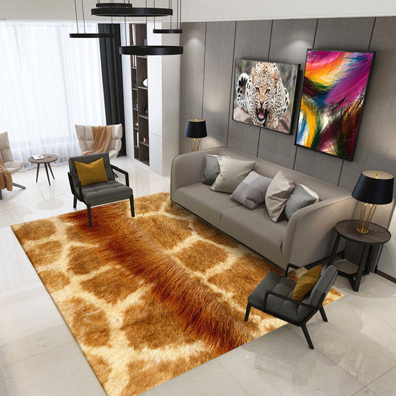 Tapis de salon tendance, multicolore, imprimé peau d'animal, antidérapant, facile d'entretien, pour l'intérieur