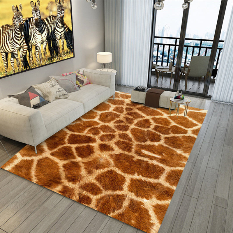 Tapis de salon tendance, multicolore, imprimé peau d'animal, antidérapant, facile d'entretien, pour l'intérieur