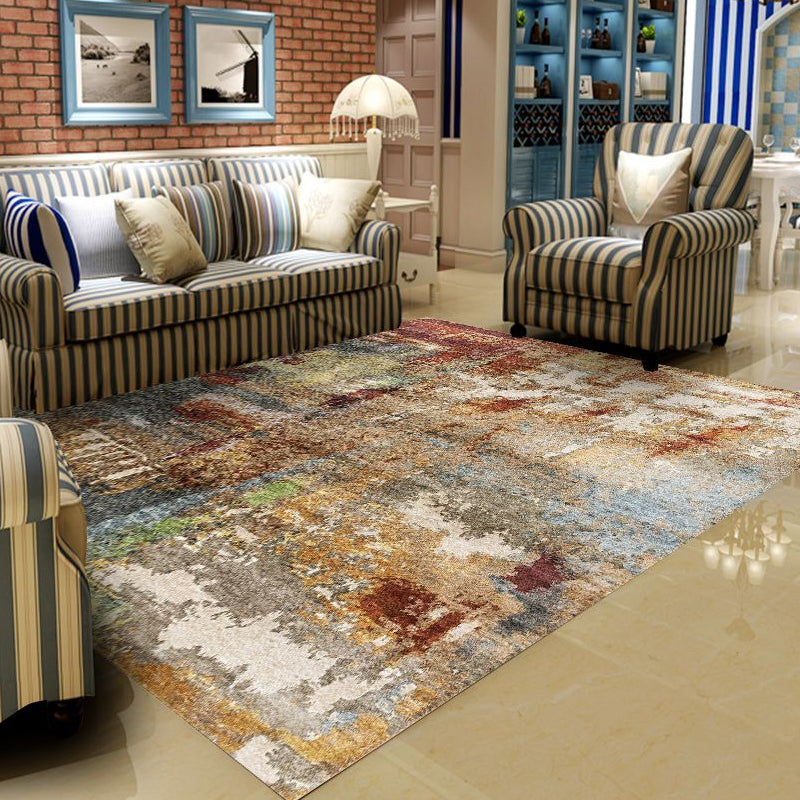 Modern Floral Printed Rug Multi Color Polypropylene Indoor Rug Non-Slip Backing Easy Care Area Carpet for Room