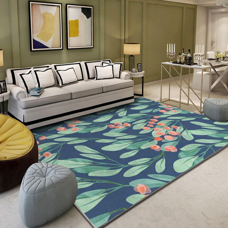 Formal Living Room Rug Multi Color Geometric Print Carpet Polyster Non-Slip Machine Washable Rug