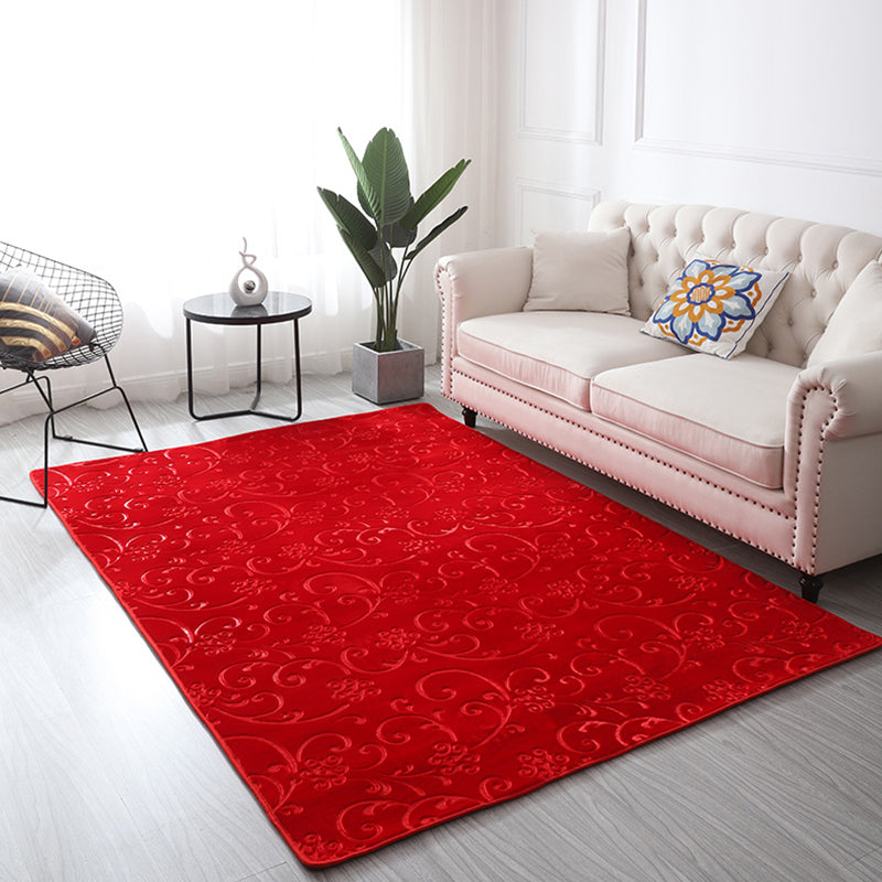 Casual Bedroom Rug Multi Colored Floral Printed Area Carpet Polyster Easy Care Washable Indoor Rug