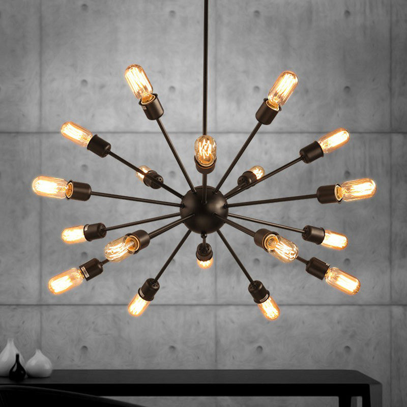 Sputnik Bar Hanging Light Industrial Metal Black Finish Chandelier Lighting Fixture