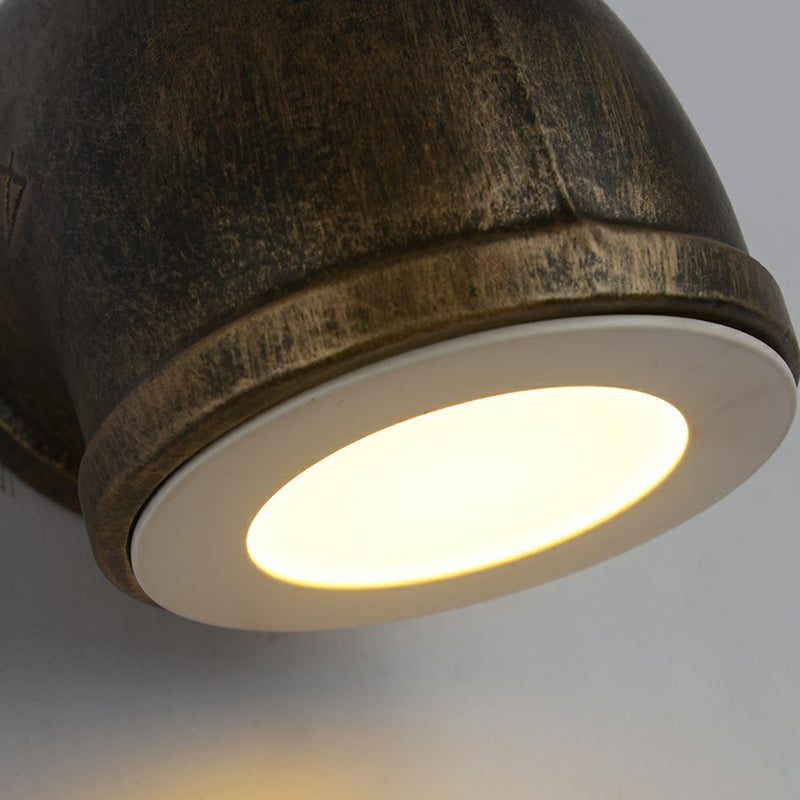 Bronze -Rohrrohr -Ecke geformte Wandleuchte Industrial Metall Garage LED LED -Lampe mit Glasdiffusor