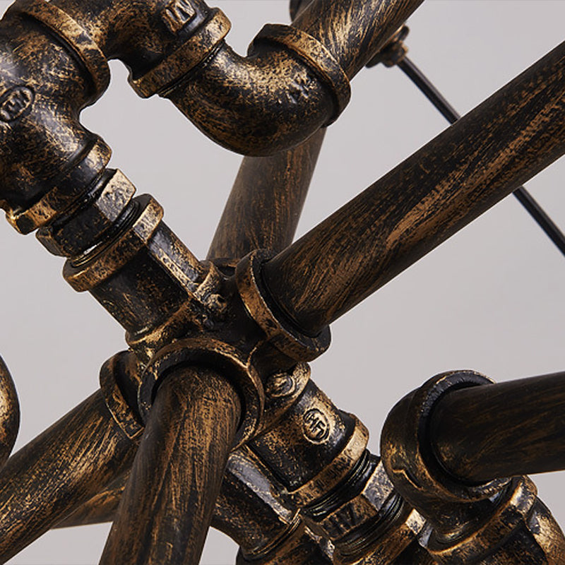 8 cabezas lámpara de lámpara de lámpara de lámpara de estilo steampunk lámpara colgante de metal en óxido