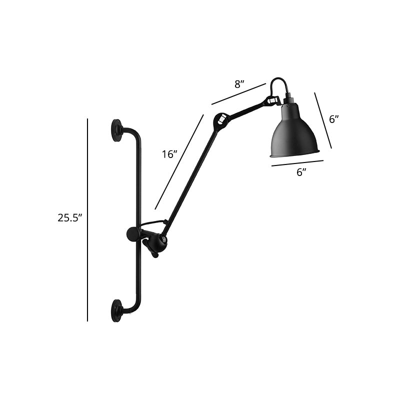 1 illuminazione da parete da parete ombreggiata a testa in stile Light Loft Wall All Wall Ams with Regolable ARM