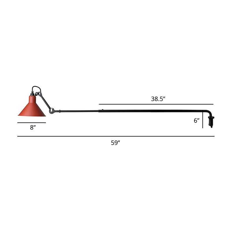 1 illuminazione da parete da parete ombreggiata a testa in stile Light Loft Wall All Wall Ams with Regolable ARM