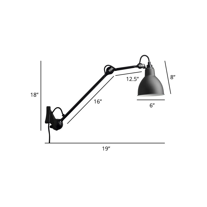 1 illuminazione da parete da parete ombreggiata a testa in stile Light Loft Wall All Wall Ams with Regolable ARM